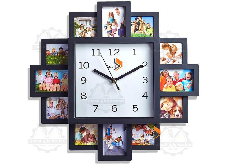 ساعة الحائط الهندسية بالصور العائلية 🖼️⏰✨